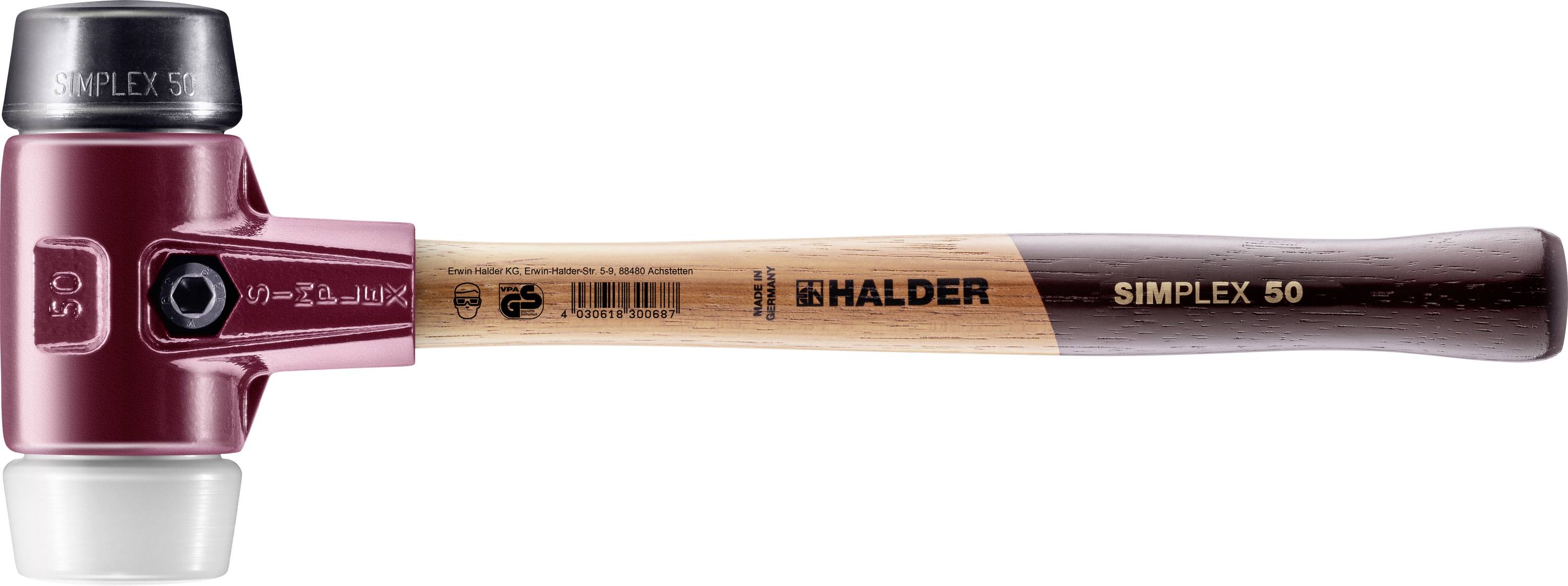 Halder SIMPLEX 3027.050 Soft-face hammer Ergonomic handle, Semihard 1105 g 370 mm 1 pc(s)