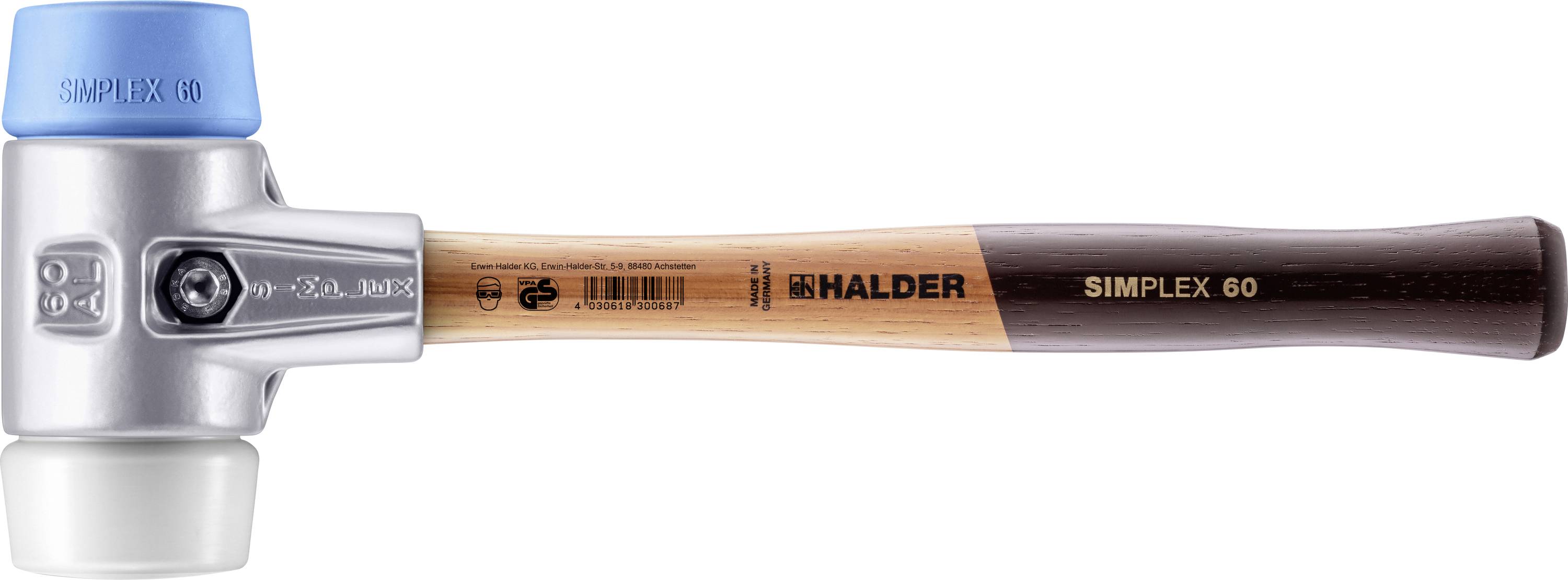 Halder SIMPLEX 3117.060 Soft-face hammer Ergonomic handle, Semihard, Soft 875 g 405 mm 1 pc(s)