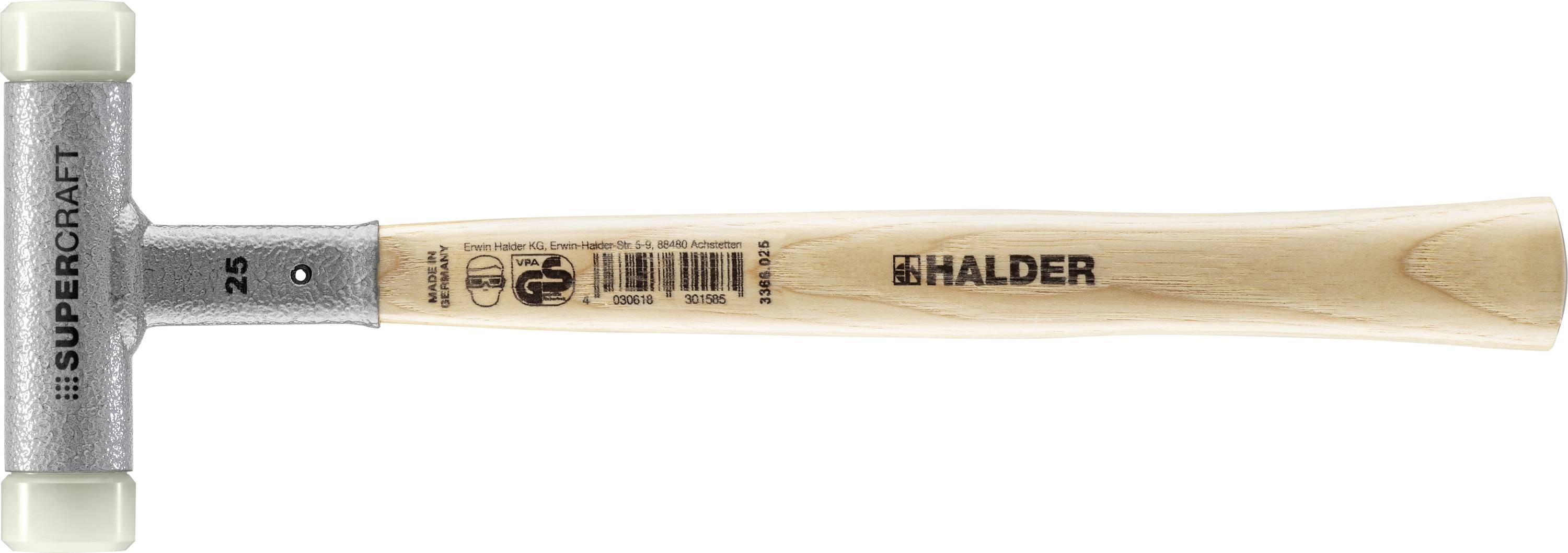 Halder SUPERCRAFT 3366.025 Soft-face hammer Ergonomic handle, Hard, Kickback-free 325 g 305 mm 1 pc(s)