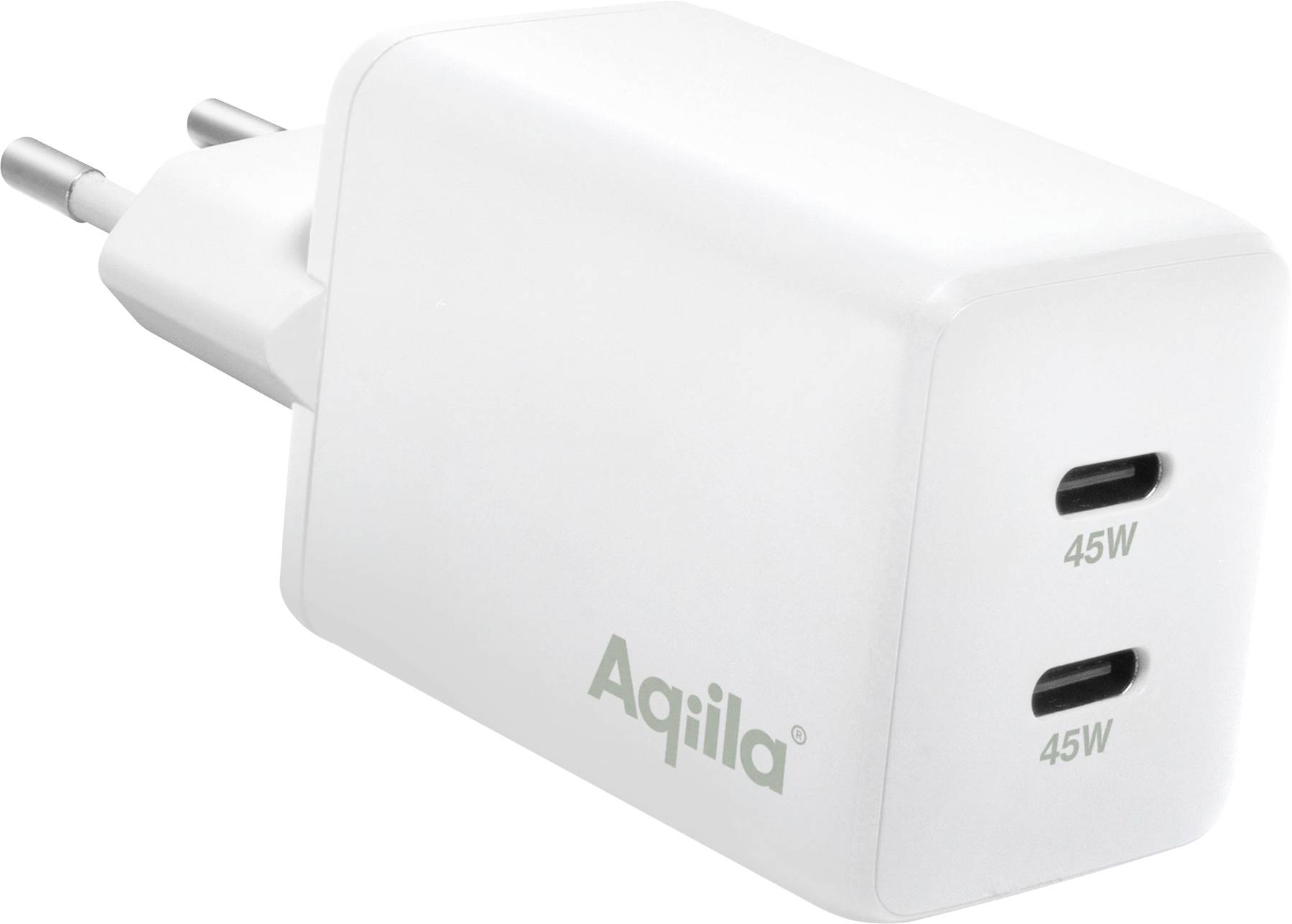 Aqiila W2 USB charger 45 W 2x USB-C® Power Delivery White Indoors