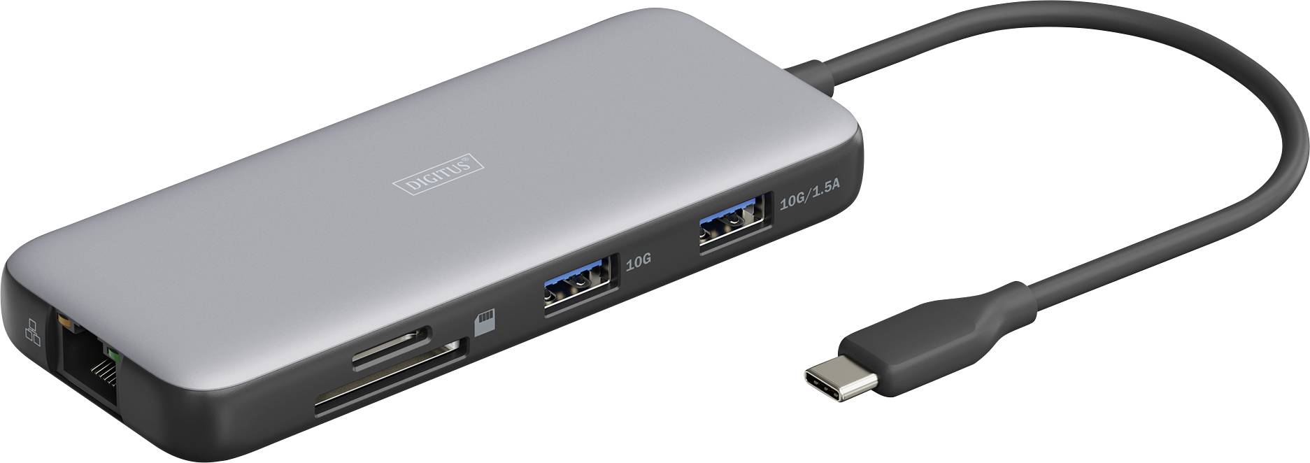 Digitus USB-C® docking station DA-70914 Charging function, Built-in card reader, USB-C® powered