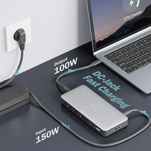 Digitus USB-C® docking station DA-70917 Charging function, Built-in card reader, Supports 8K@30 Hz (1x) / 4K@30Hz (2x) Digitus USB-C® docking station DA-70917 Charging function, Built-in card reader, Supports 8K@30 Hz (1x) / 4K@30Hz (2x)