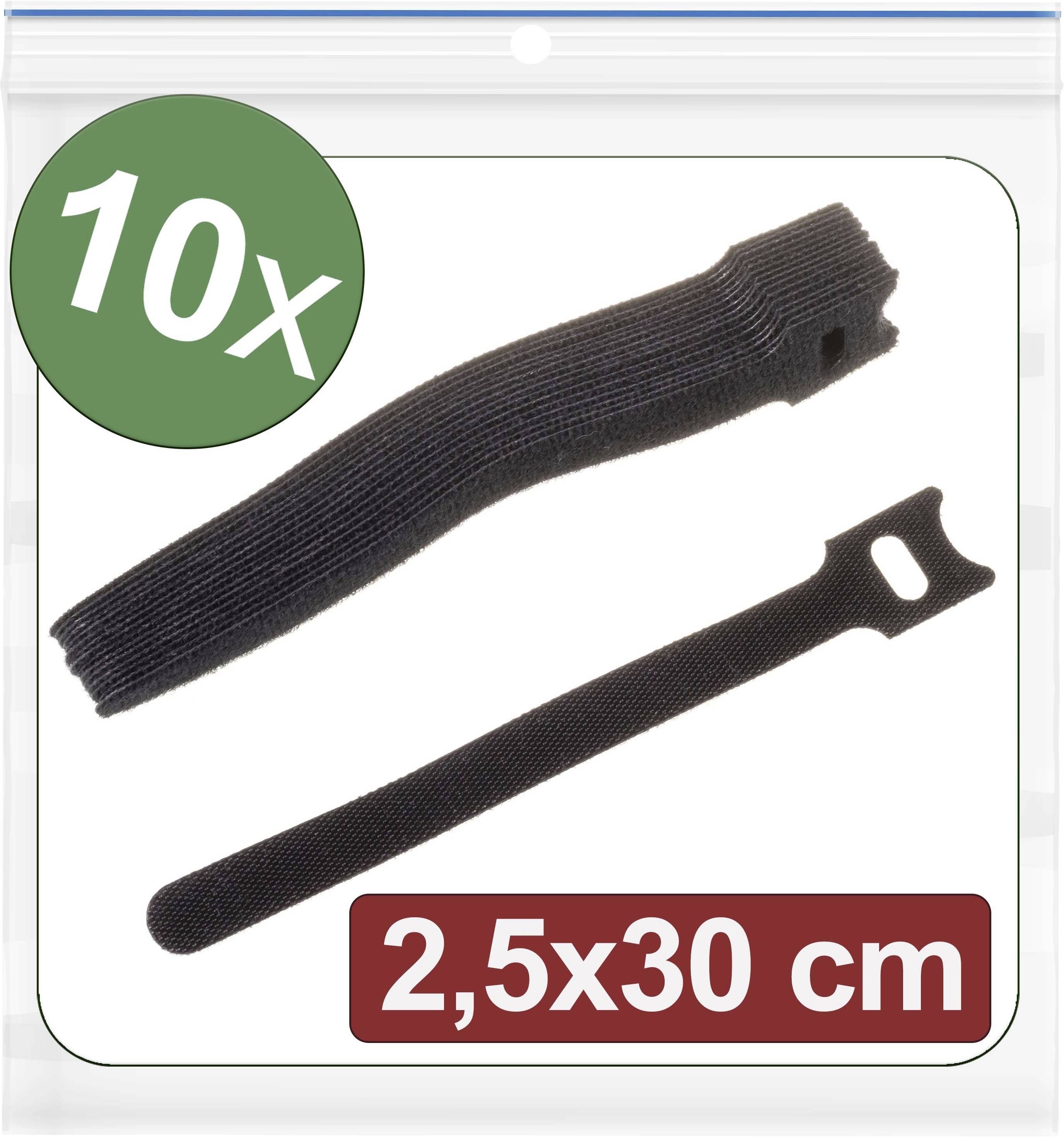 Quadrios 24CA317 Hook-and-loop cable tie for bundling Hook and loop pad (L x W) 300 mm x 25 mm Black 10 pc(s)