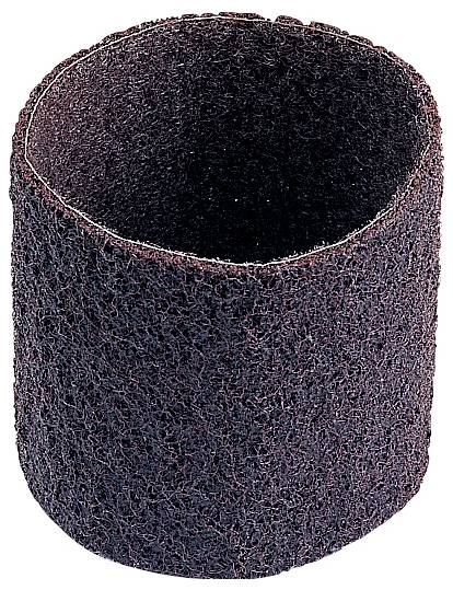 Brown abrasive ring made of non-woven fabric for surface processing, cylindrical with open structures to improve grinding performance.