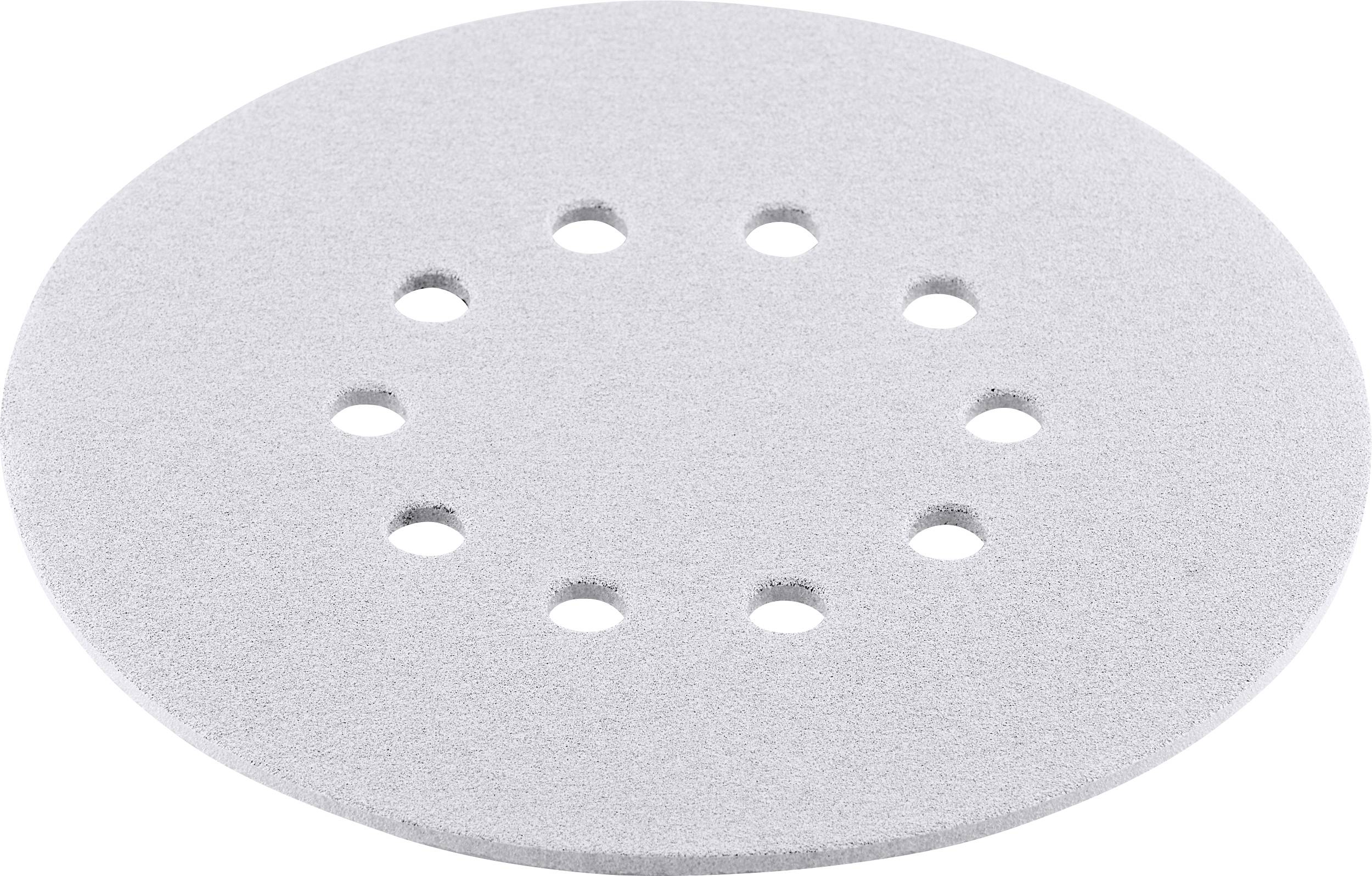 A round grinding disc with nine evenly distributed holes. It is used for grinding work.