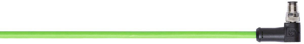 A green, insulated cable with a black plug at the right-hand end.