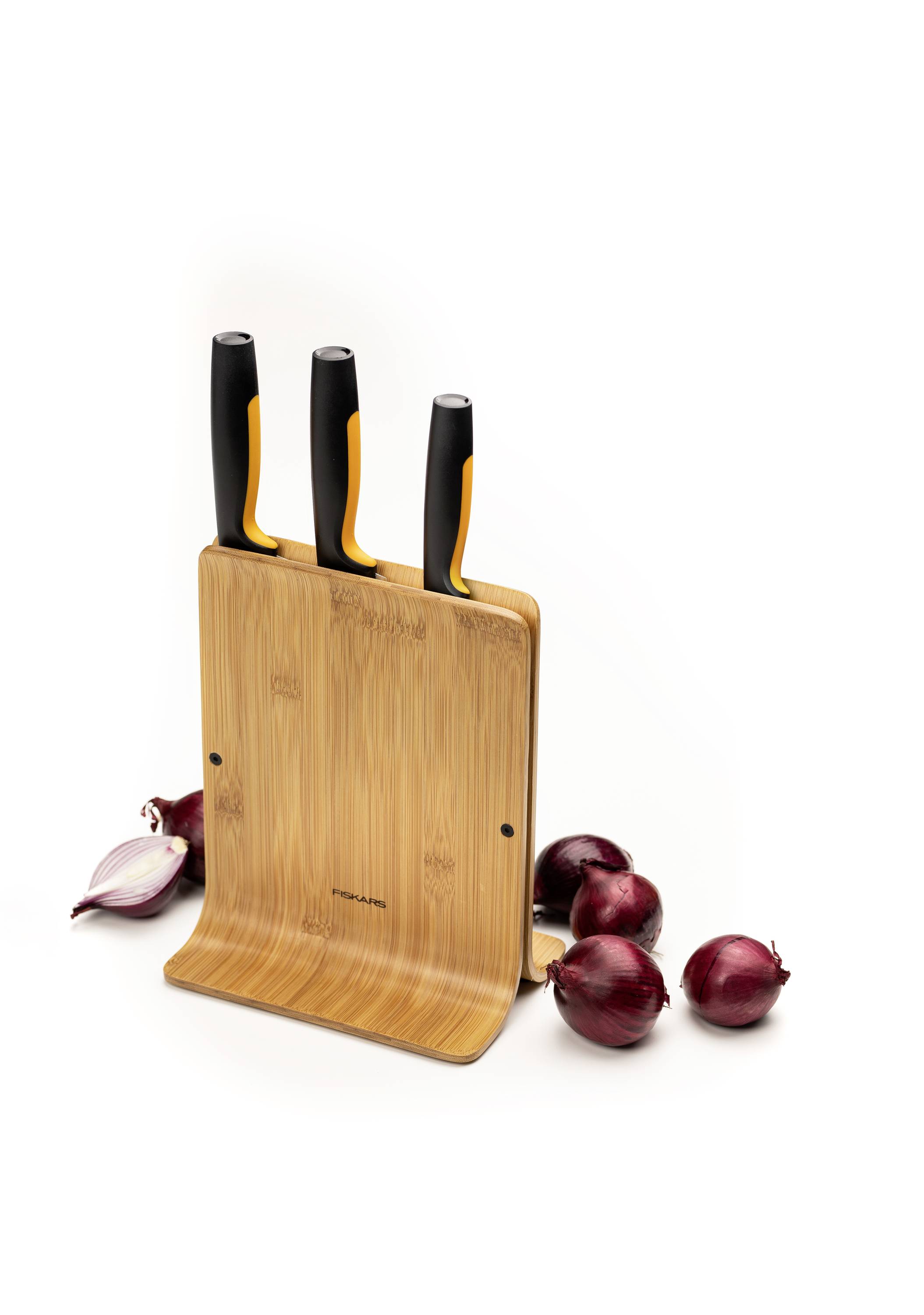 Fiskars 1057553 Functional form knife block with 3 knives, bamboo