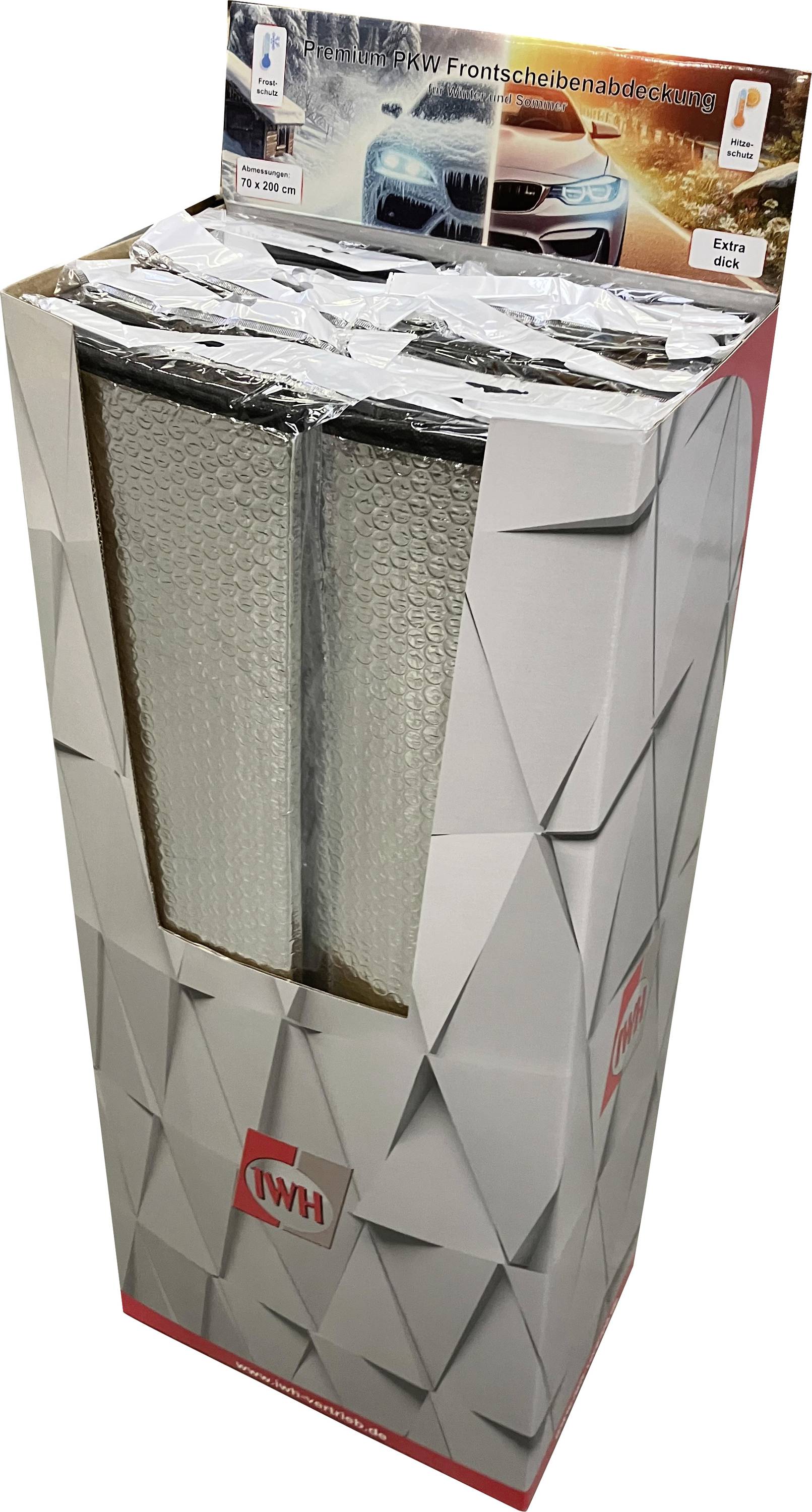 'Car Windscreen Cover' Packaging with an image of a car in snow. Contains a cover to protect the windscreen from weather conditions.