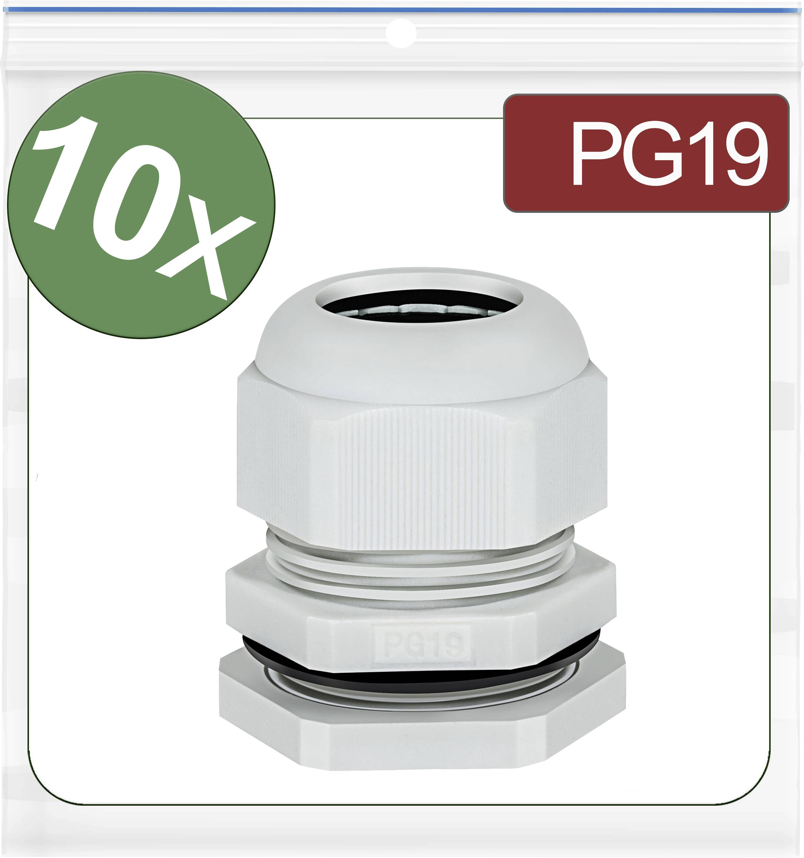 Quadrios 24CA396 Cable gland Polyamide Grey 10 pc(s)