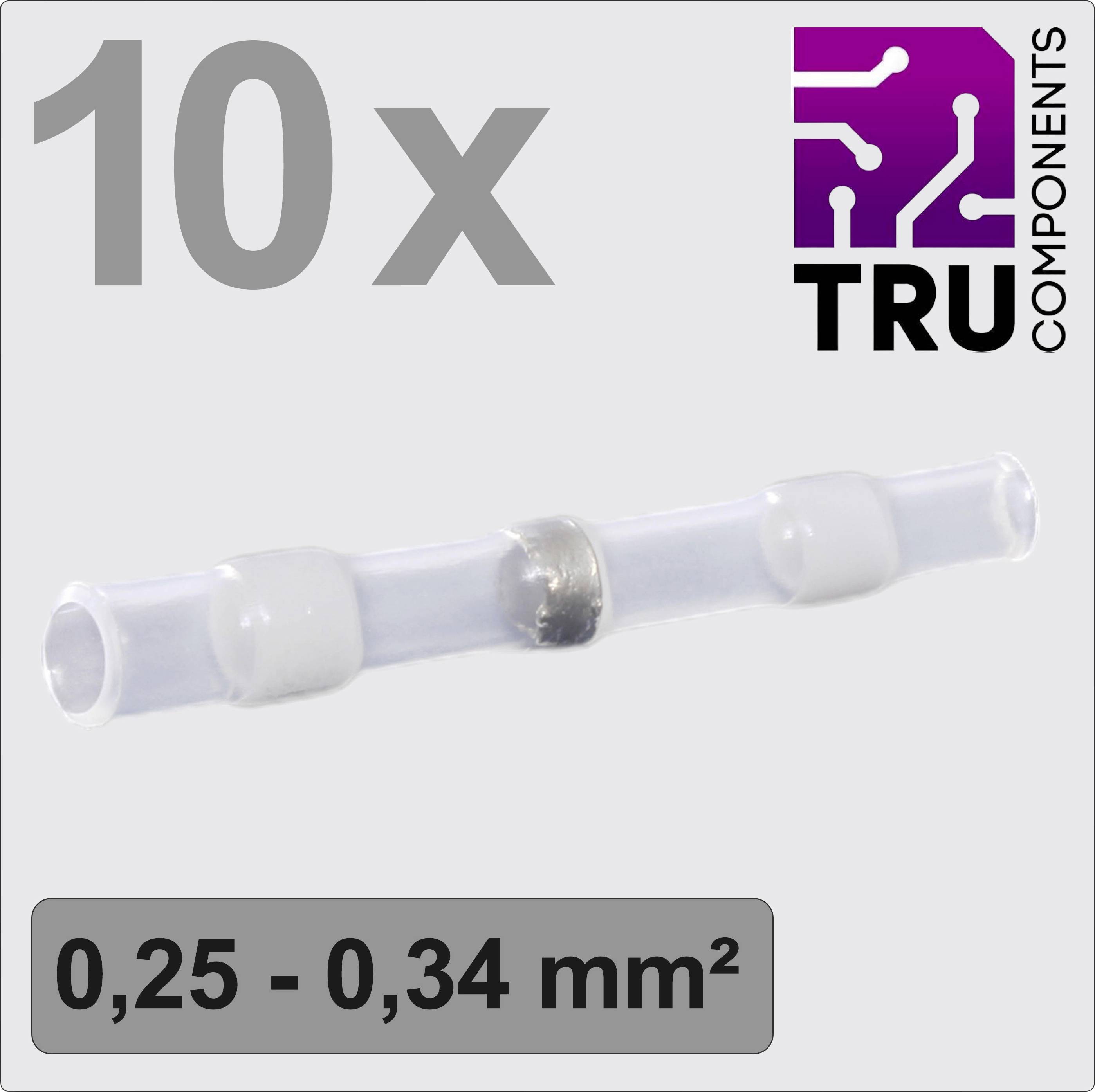 10 pieces of transparent crimp connectors by TRU COMPONENTS for cable cross-sections 0.25 to 0.34 mm².