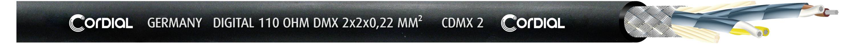 Cordial 10430 Control lead 2 x 2 x 0.22 mm² Black 100 m