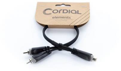 Cordial 14888 Jack / RCA Audio/phono Y adapter [1x RCA socket (phono) - 2x RCA plug (phono)] 0.30 m Black PVC coating, Twin cable
