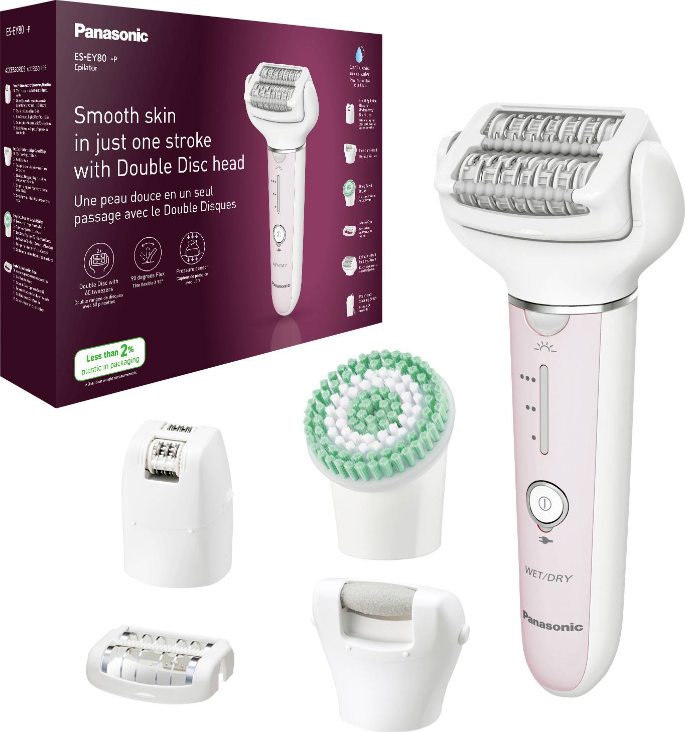 Panasonic ES-EY80 Epilator White, Rose