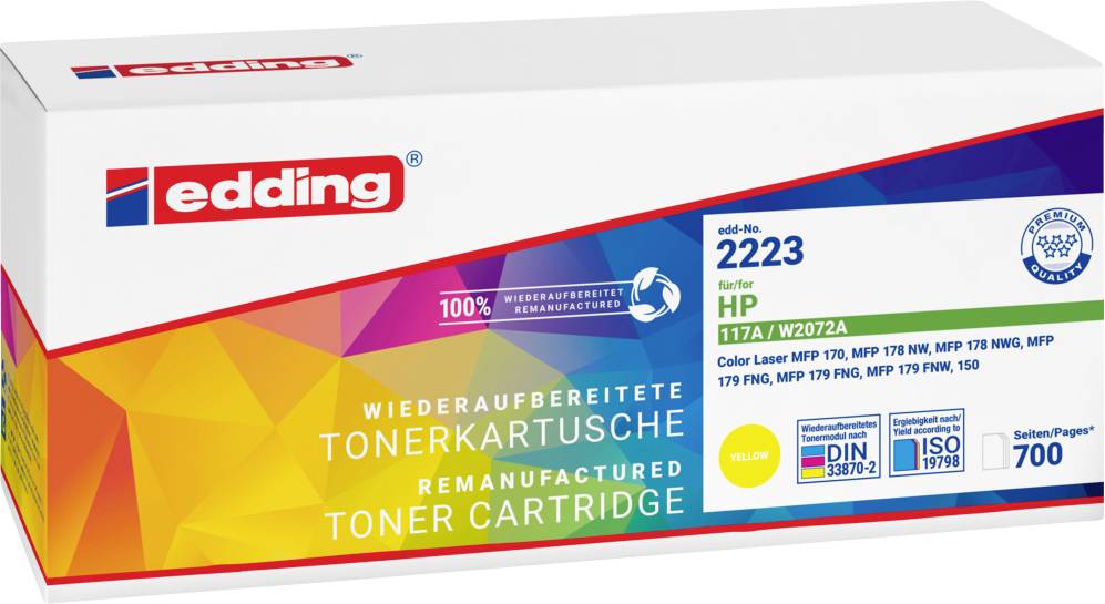 Edding Toner replaced HP 117A Compatible Yellow 700 Sides EDD-2223 18-2223