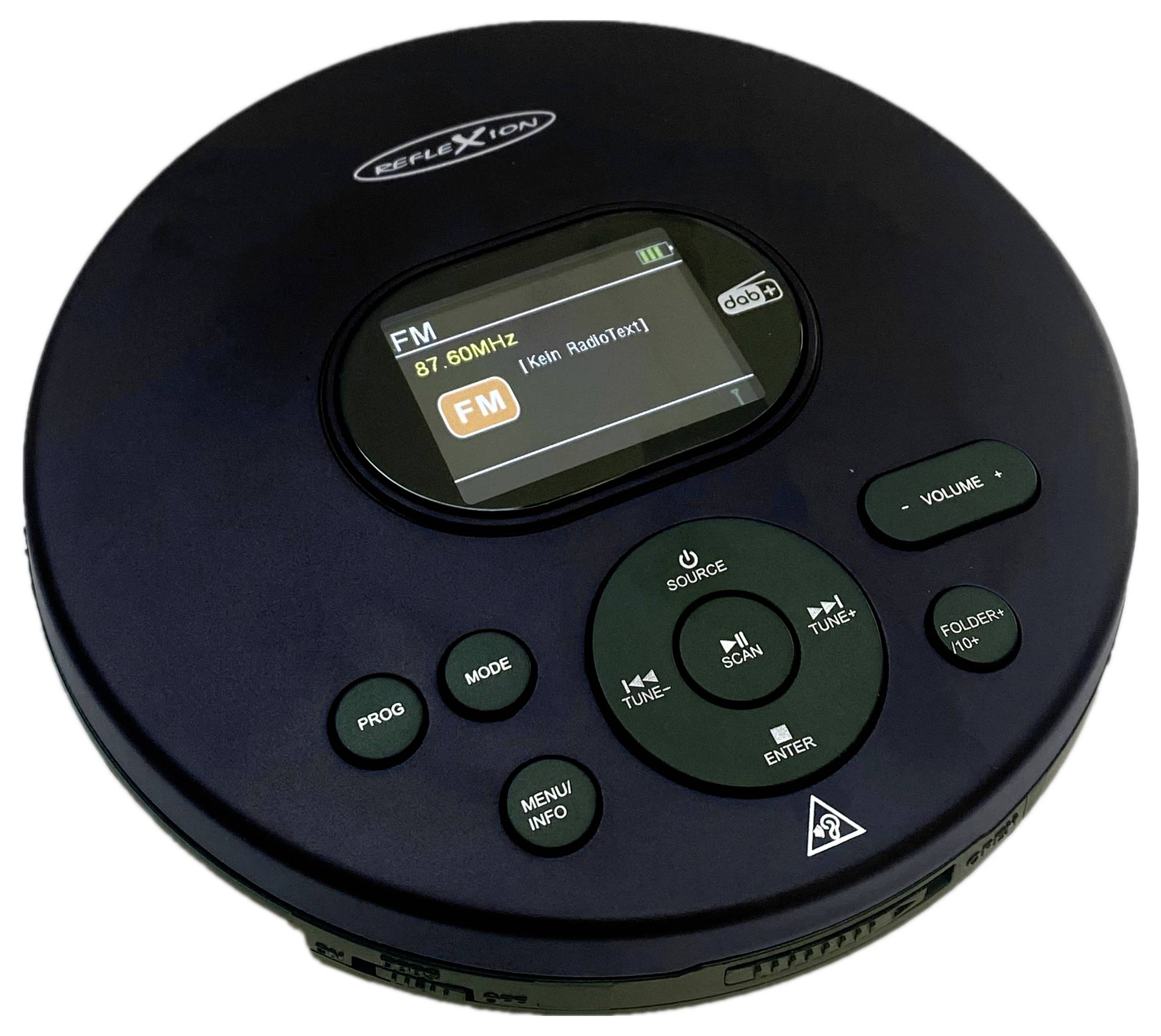 Reflexion PCD540DAB/BK Portable CD player CD, CD-R, CD-RW, MP3 Black