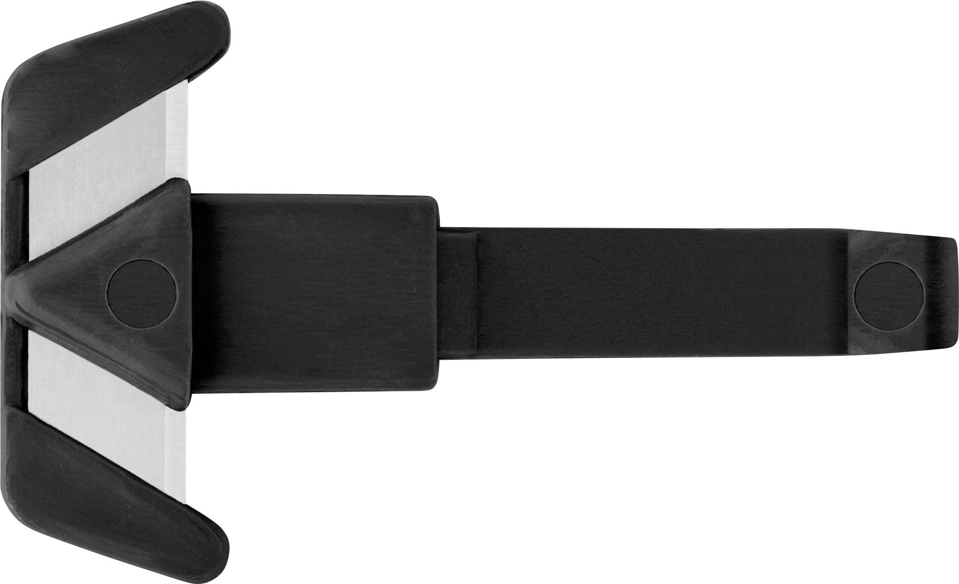 Black and silver door handle with modern design.