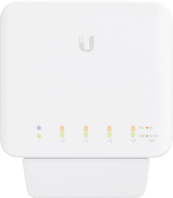 White network console with five numbered LEDs and 'U' logo. LEDs indicate operational and connection status.