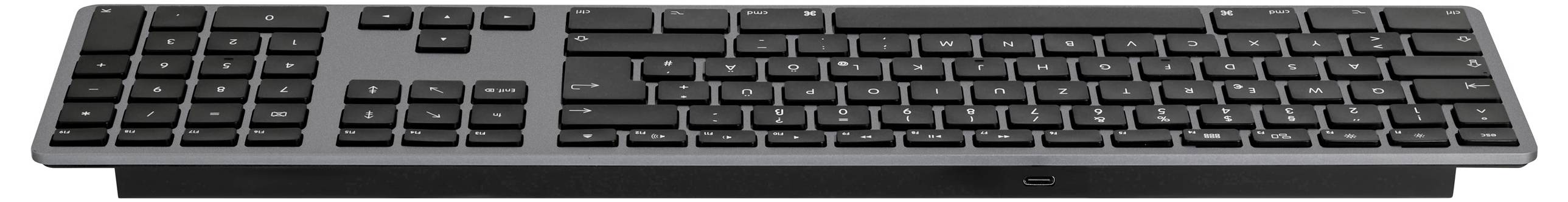 Matias FK418DCB-DE Wireless USB-C® Aluminum Keyboard for Mac Wireless Keyboard German, QWERTZ, Macintosh Space Grey