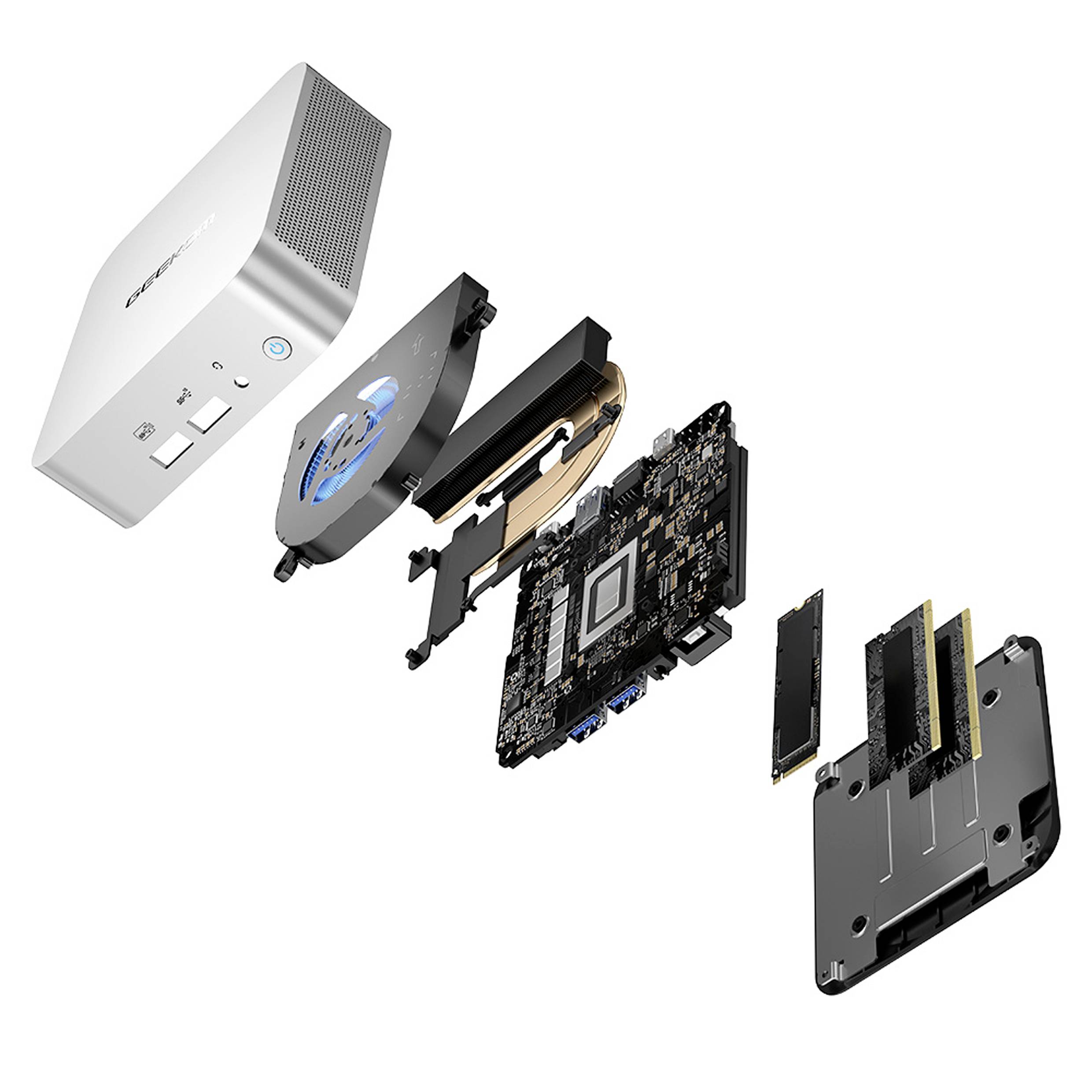 GEEKOM Mini PC A8 AMD Ryzen 7 8745HS 5.10 GHz 32 GB RAM 1 TB SSD AMD Radeon 780M Win 11 Pro A8-R7