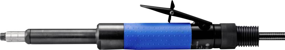 A long, blue-black painted tool, likely a pneumatic impact wrench, with a lever on the top surface.