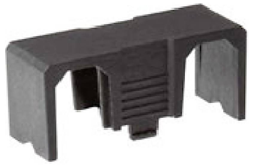 Black plastic plug or connector with five pins, likely for electrical connection or module mounting.