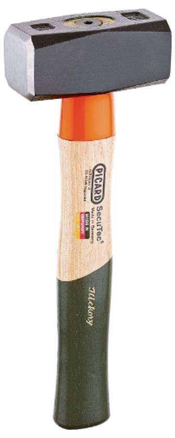 A sledgehammer with an orange handle and a grey steel head. '75 Cbéry' is written on the handle.