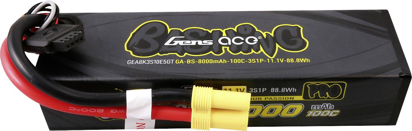 Gens ace Scale model transmitter battery (Li-Po) 11.1 V 8000 mAh Hard case EC5