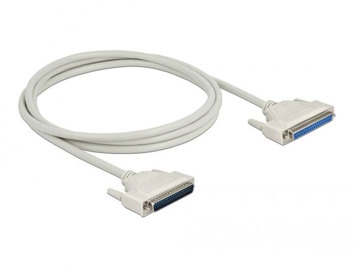 A grey parallel cable with two 36-pin Centronics connectors, suitable for connecting printers to older computers.