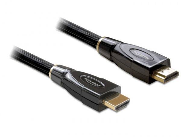 Two black HDMI cables with gold-plated connectors, used for transmitting audio and video data between devices.