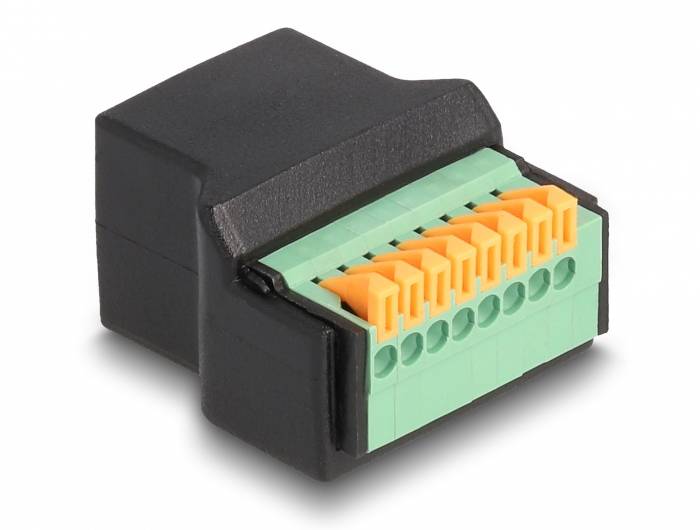 Delock RJ45 Networks Adapter [1x RJ45 socket - 1x Socket] Black, Green