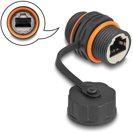 Delock RJ45 Networks Adapter [1x RJ45 socket - 1x RJ45 socket] Black