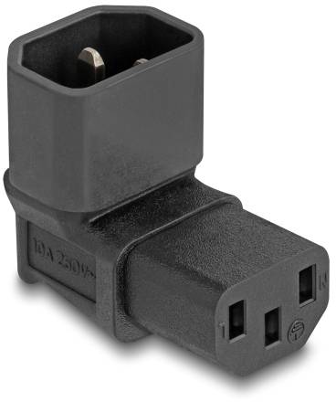 Delock 80472 Mains adapter IEC C14 plug - IEC C13 socket Black 1 pc(s) Bag