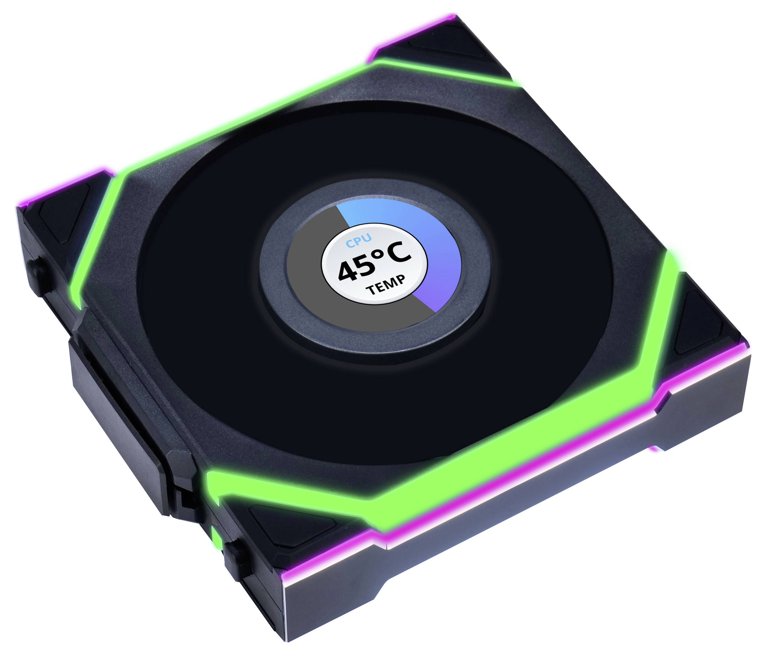 Lian Li Lian Li UNI FAN SL Wireless LCD Lüfter, ARGB, PWM, 3er-Pack inkl. Controller PC fan Black (W x H x D) 120 x 124.5 x 28 mm