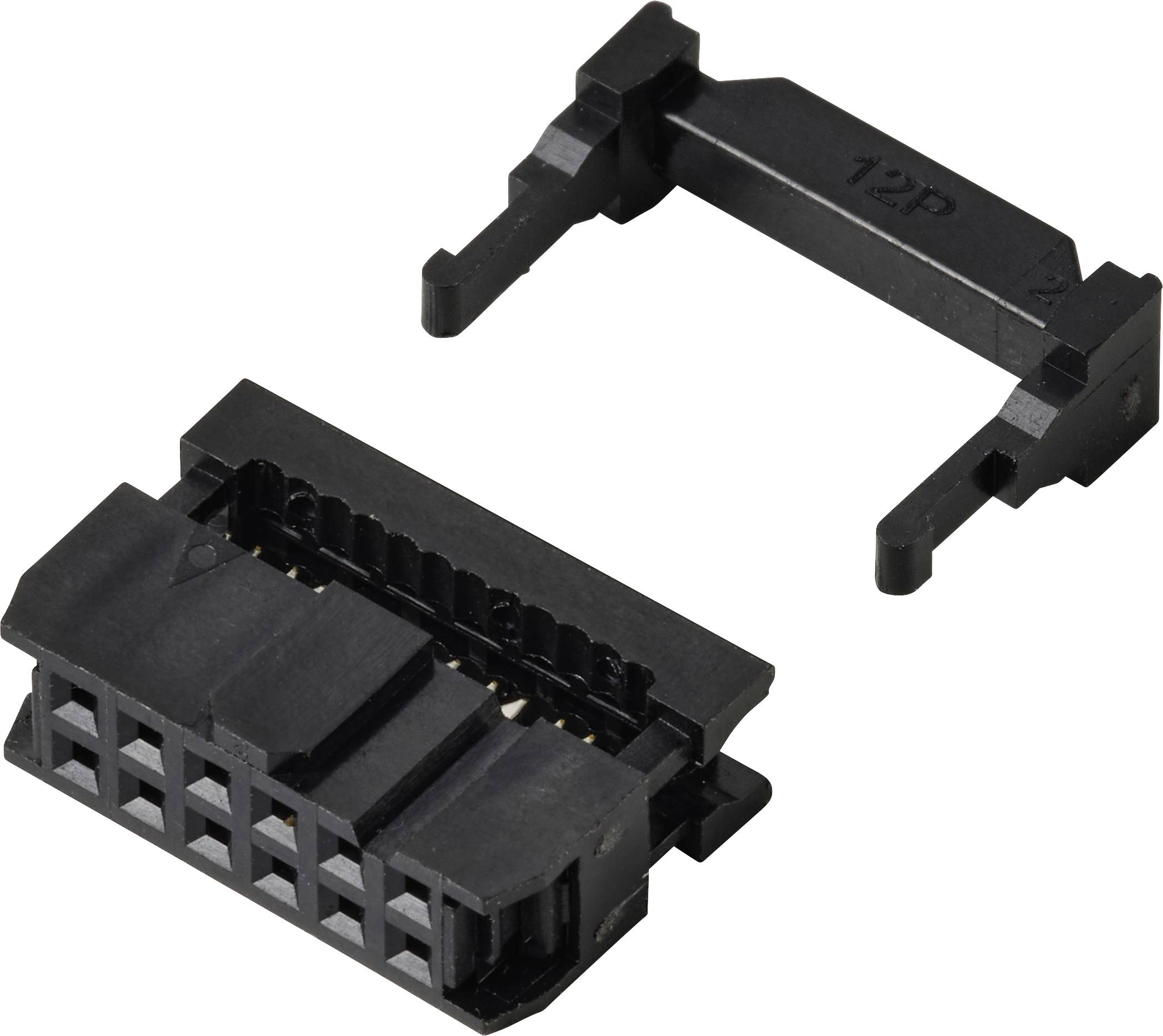 TRU COMPONENTS TC-13537772 Pin connector + strain relief Contact spacing: 2.54 mm Total number of pins: 12 No. of rows: 2