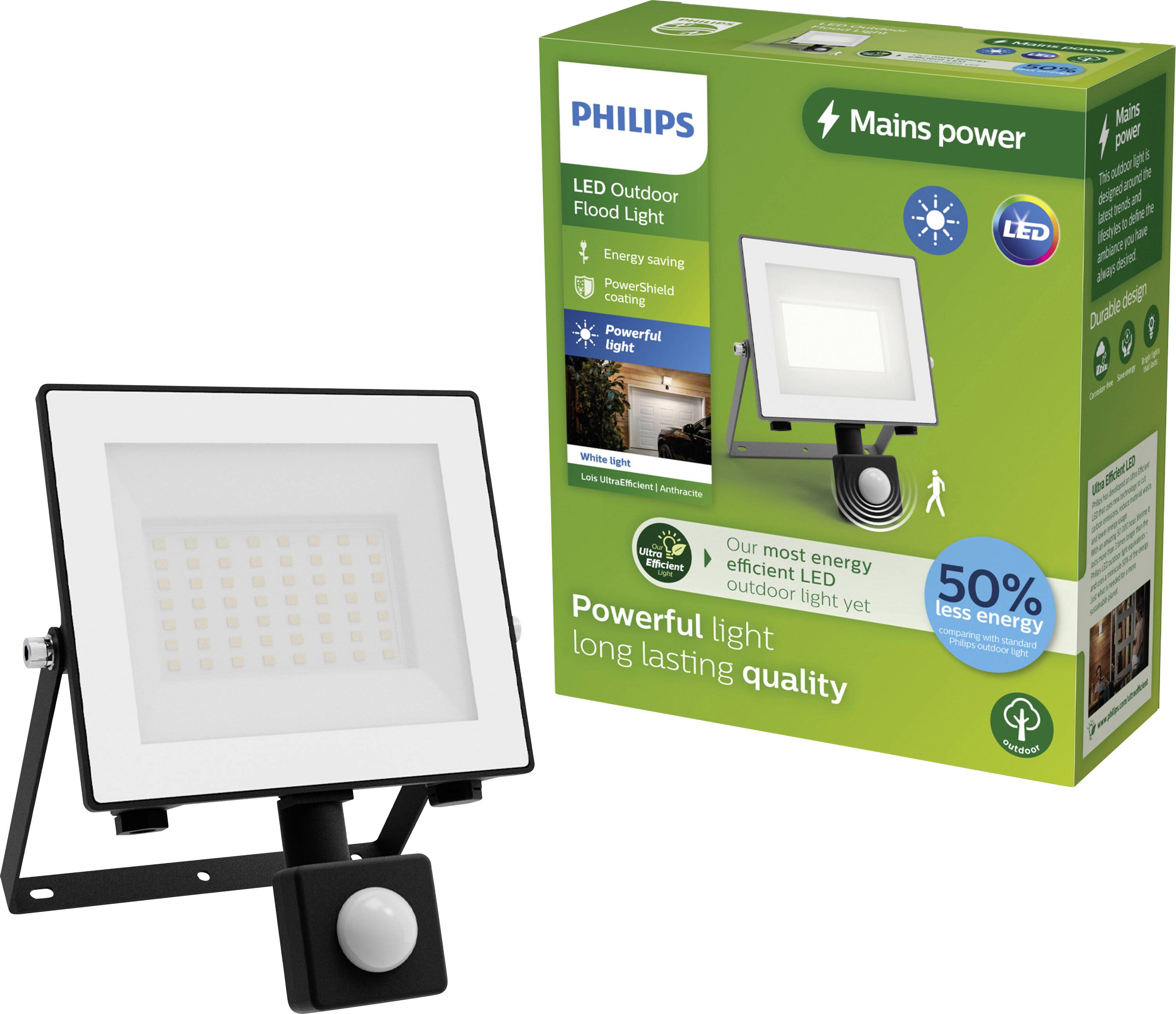 Philips LED Lois 929004643201 LED outdoor floodlight (+ motion detector) 14 W Colours (LEDs): Warm white