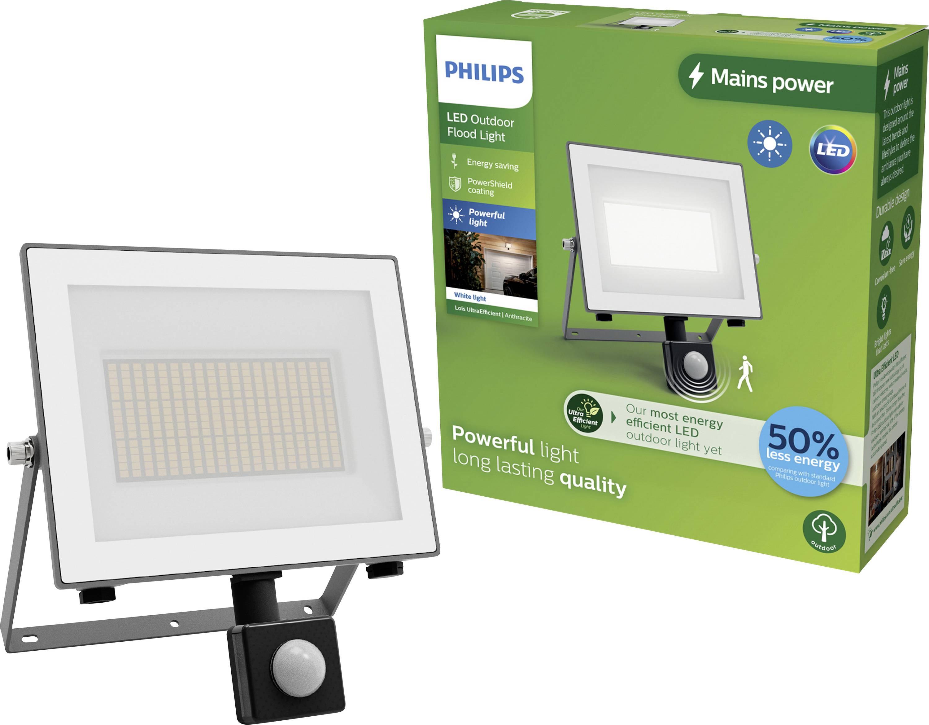 Philips LED Lois 929004643401 LED outdoor floodlight (+ motion detector) 24 W Colours (LEDs): Warm white