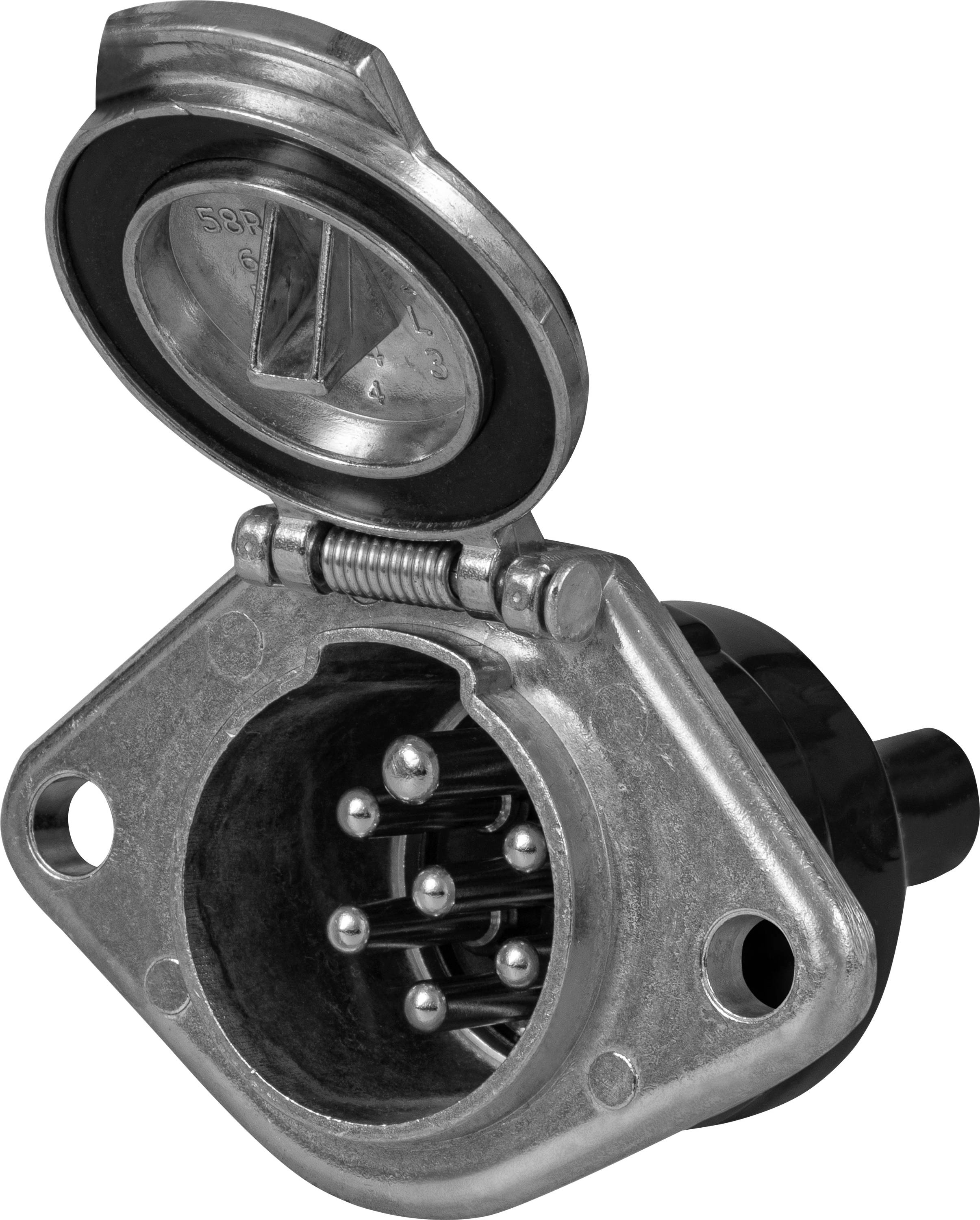 SecoRüt ES024 Trailer socket [Open cable ends - Trailer 7-pin type N socket] Aluminium (die-cast)