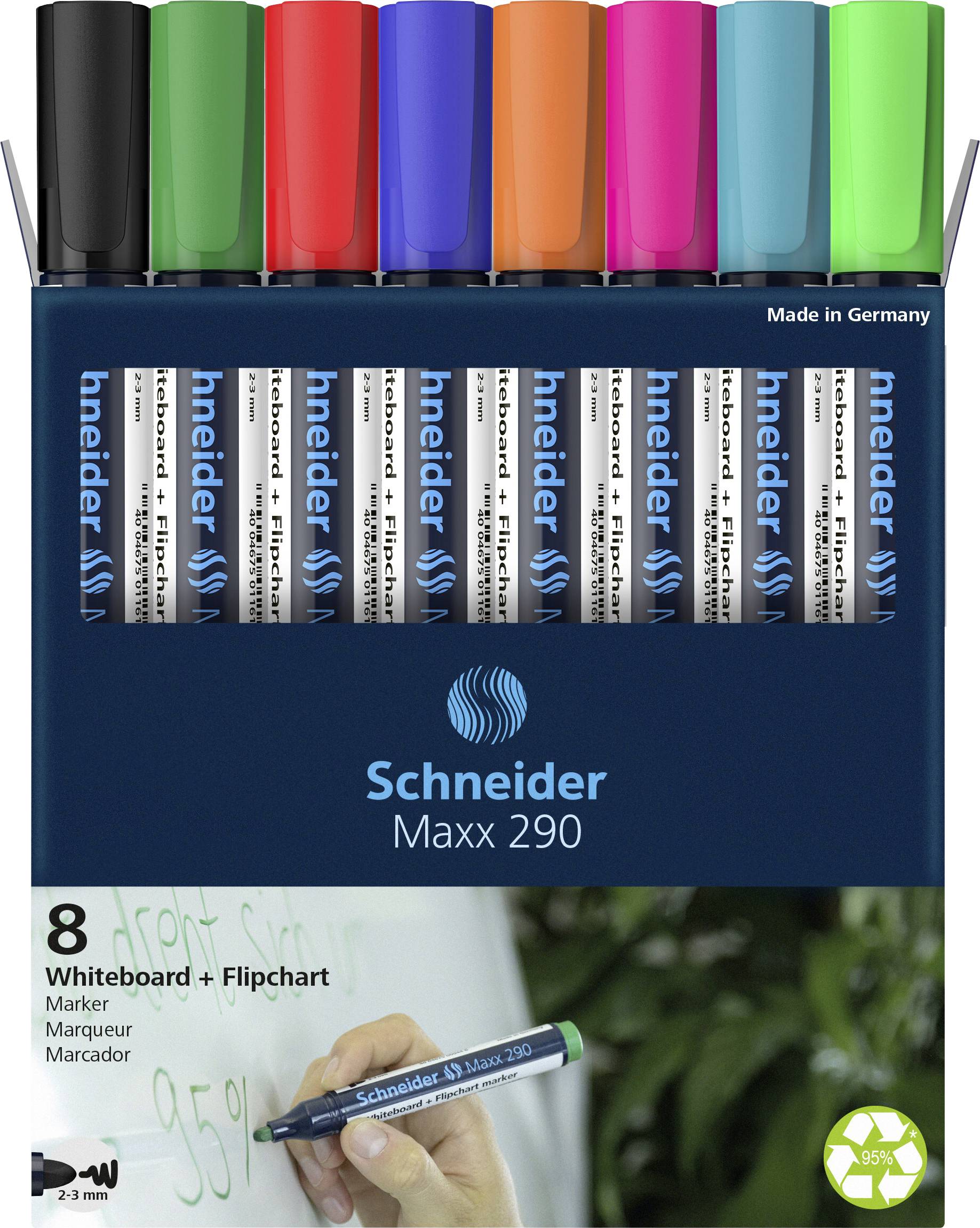 Schneider Schreibgeräte Whiteboard-Marker Maxx 290 8er Set sortiert, 6+2 Aktion 129098 Whiteboard marker 8 pc(s)