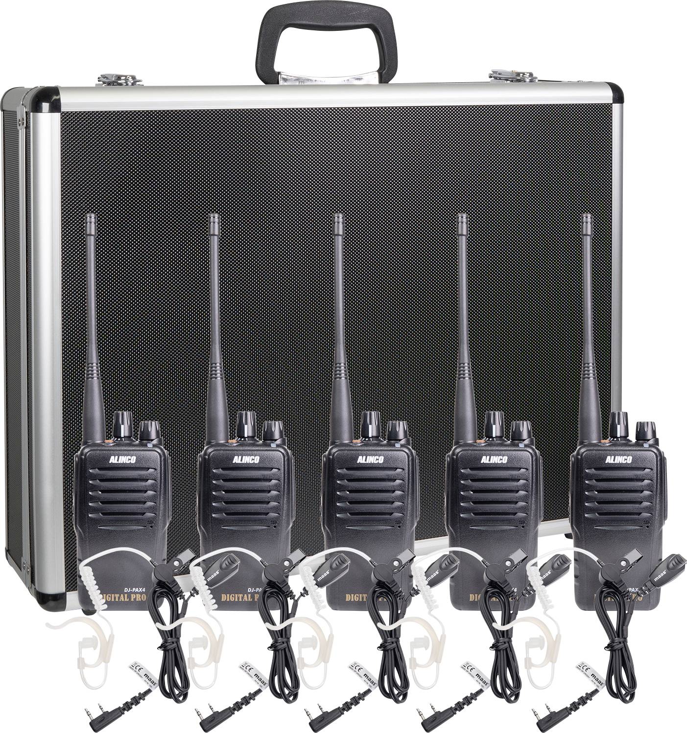Alinco Team-Set DJ-PAX-4 + KEP-24-VK 150097 PMR handheld transceiver 5-piece set