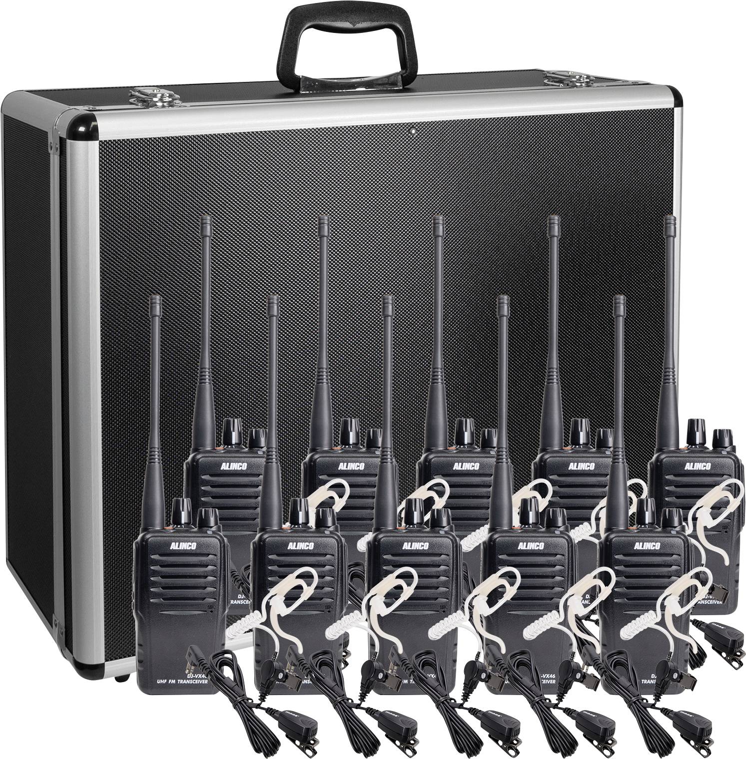 Alinco Team-Set DJ-VX-46 + KEP-24-AL 150103 PMR handheld transceiver 10-piece set