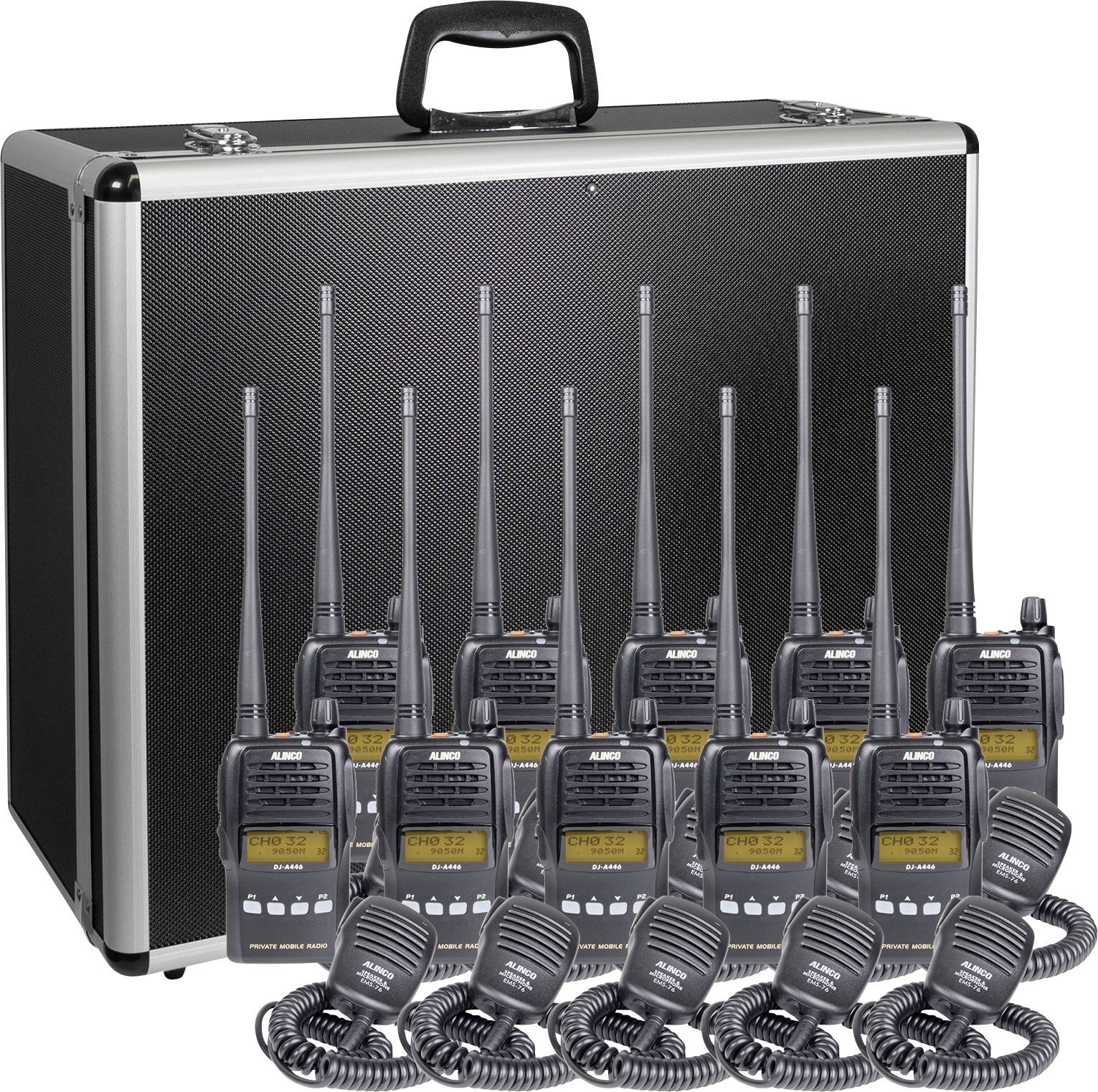 Alinco Team-Set DJ-A-446 EMS-76 150108 PMR handheld transceiver 10-piece set