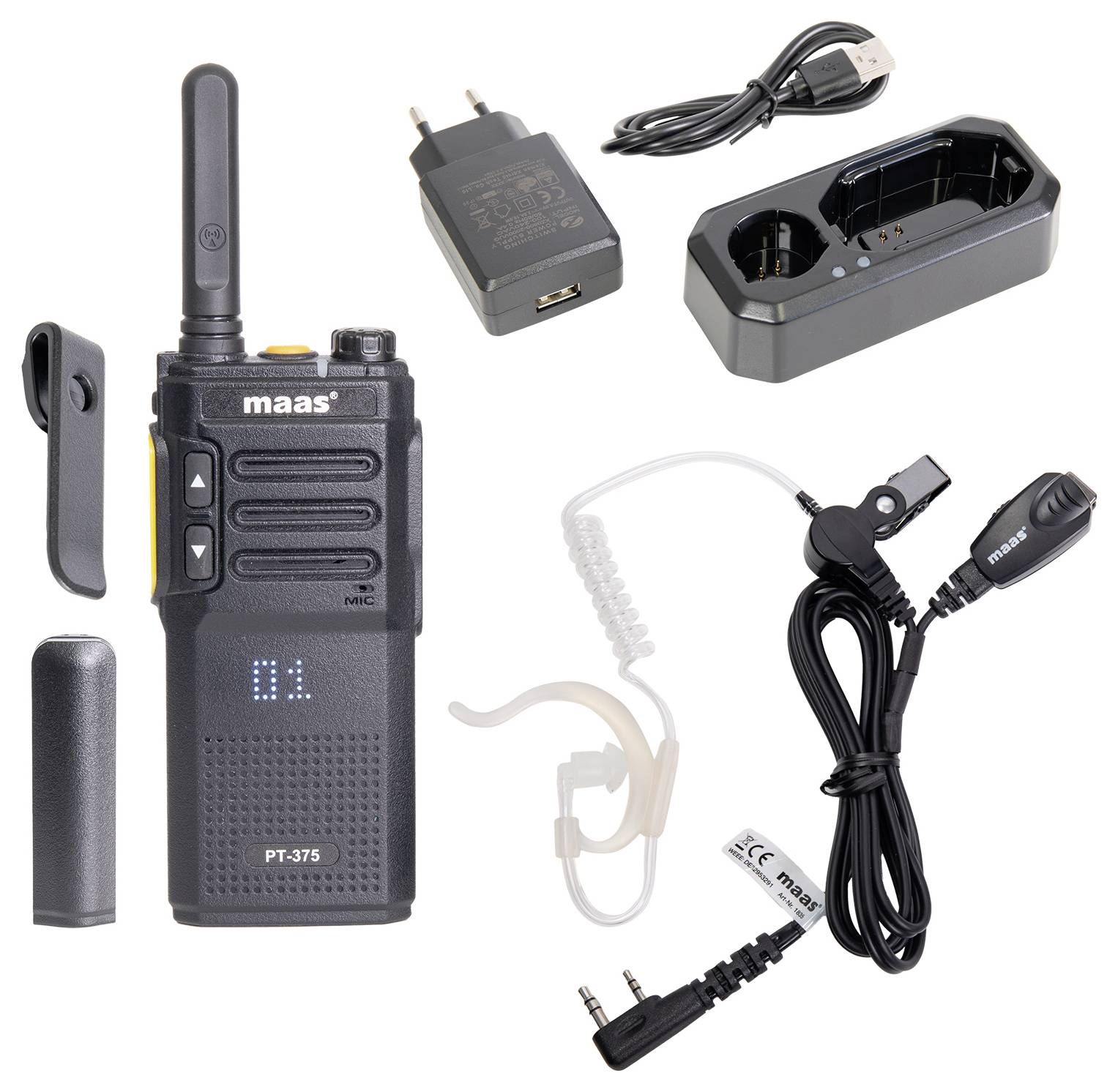 MAAS Elektronik Team-Set PT-375 KEP-24-VK 150111 PMR handheld transceiver 5-piece set