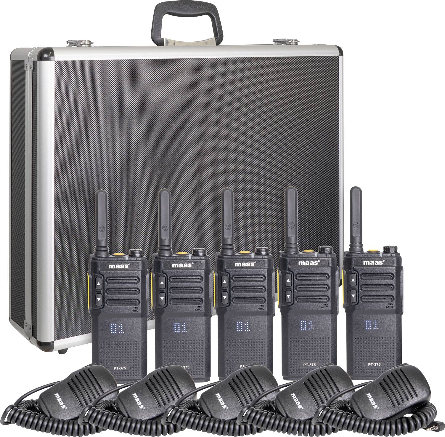 MAAS Elektronik Team-Set PT-375 KEP-360-K 150112 PMR handheld transceiver 5-piece set