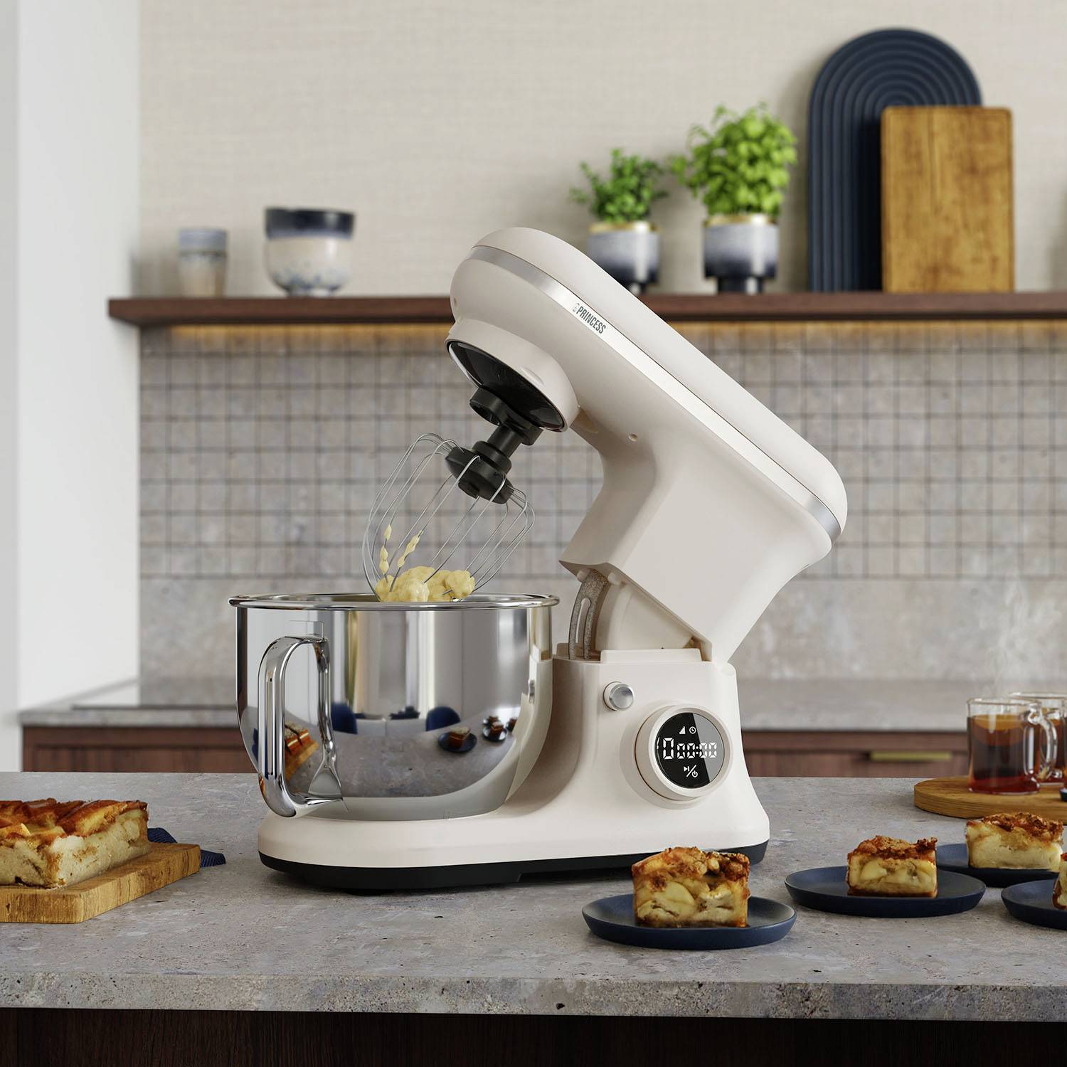 Princess Food processor 1200 W Creamy white, Stainless steel