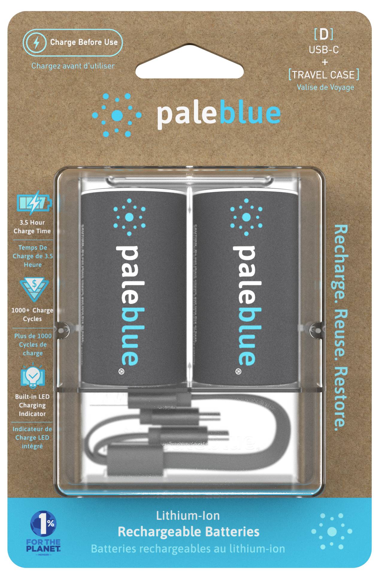 Paleblue D battery (rechargeable) Li-ion 7400 1.5 V 2 pc(s)