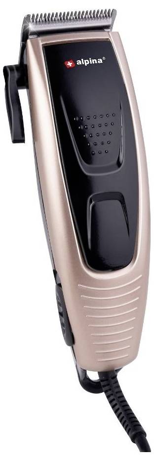 Hair trimmer with cable in metallic colour, brand 'alpina'.