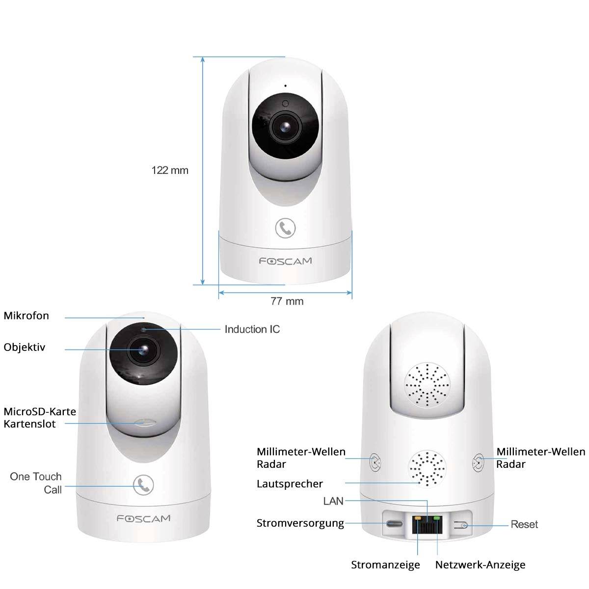 Foscam R8M R8M Bluetooth®, Wi-Fi IP CCTV camera 3840 x 2160 p