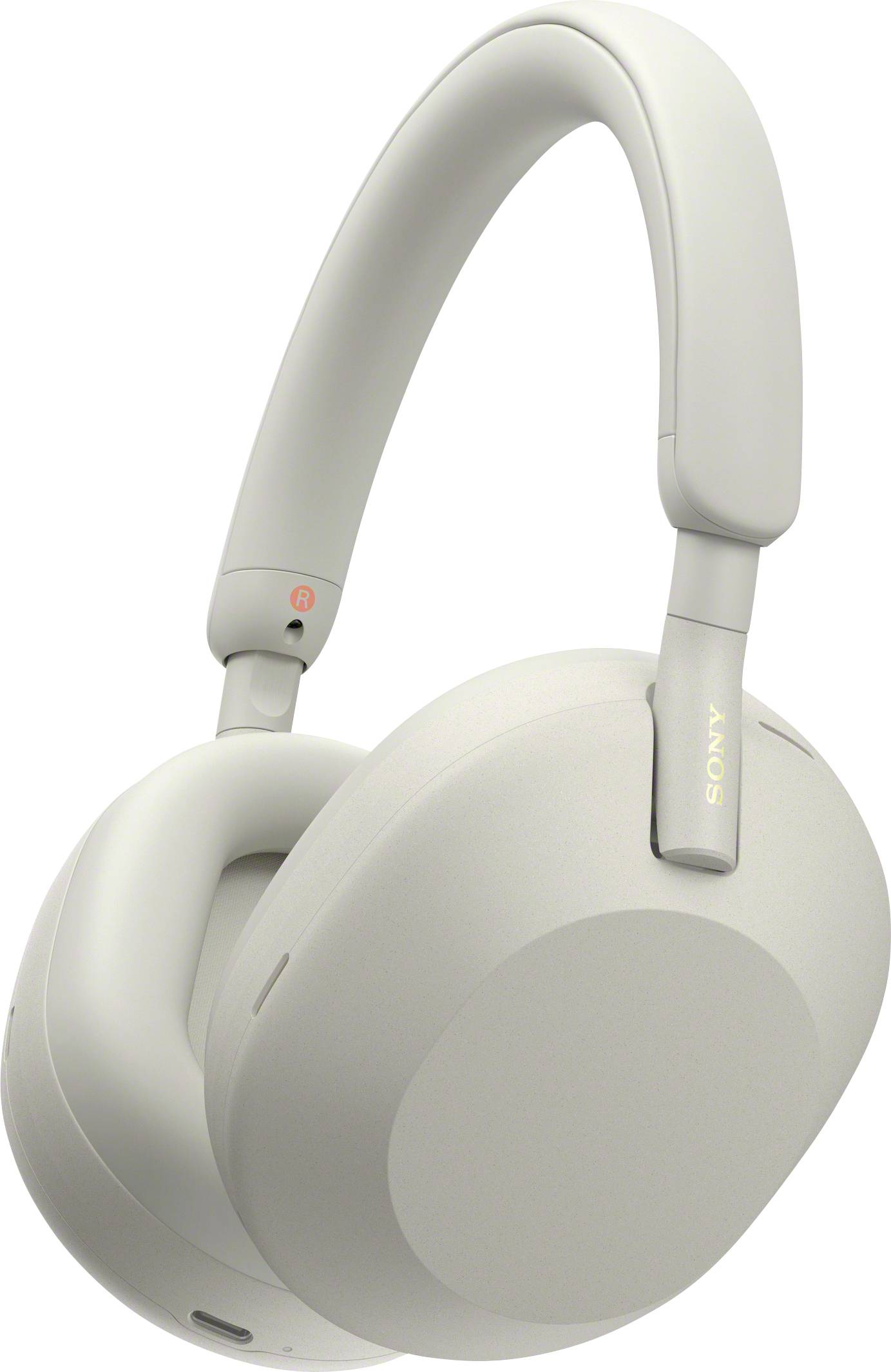 Wireless, white over-ear headphones with cushioning. The brand is subtly visible, with a design that is modern and minimalist.