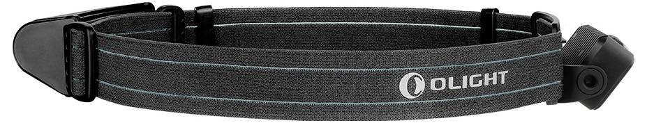 Black headband with 'OLIGHT' logo on the side, adjustable with plastic inserts at the ends.