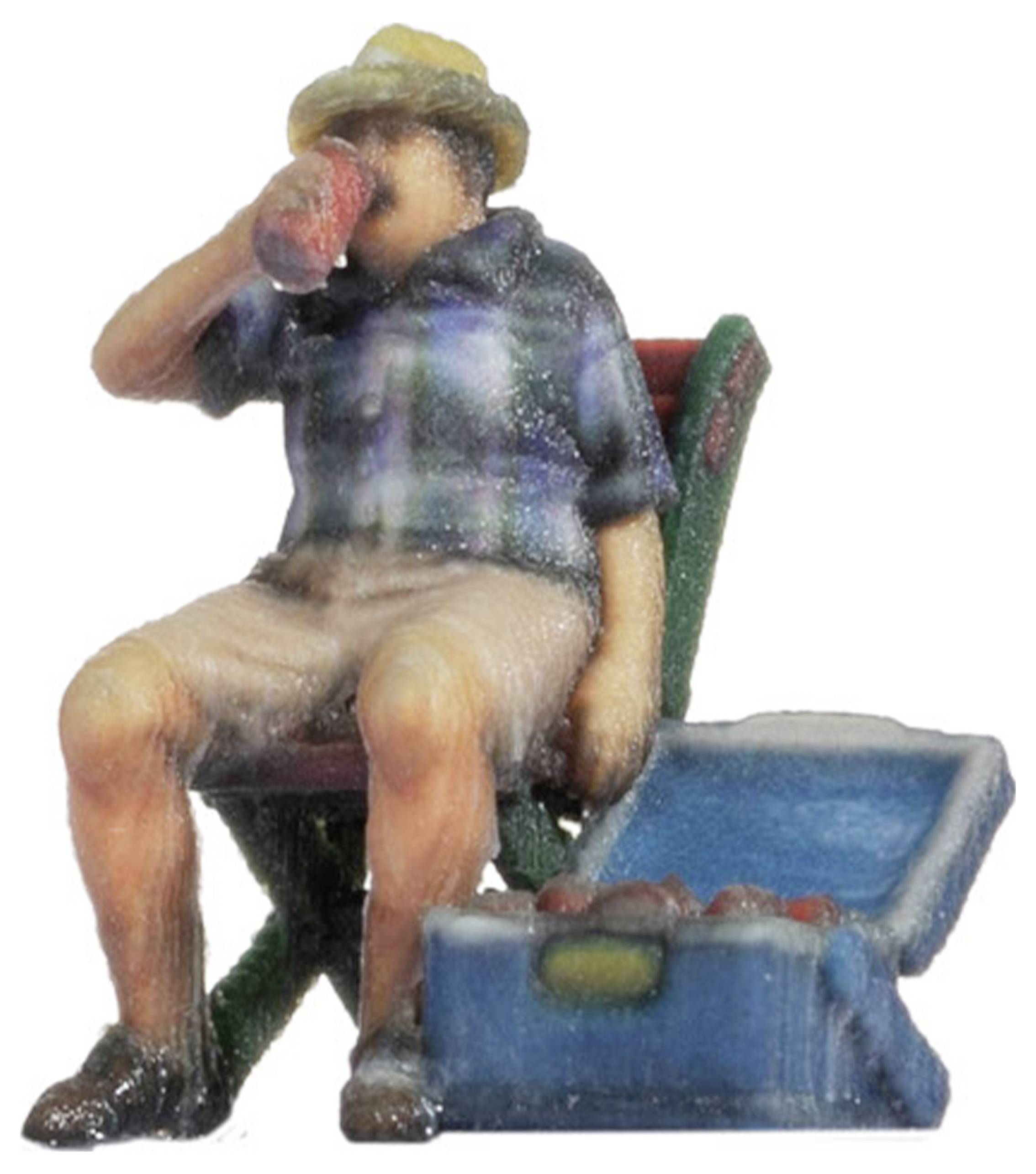 NOCH H0 Man on folding chair Painted, Sitting